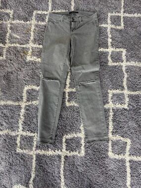 J Brand Women's Gray Skinny Jeans with Knee Distress